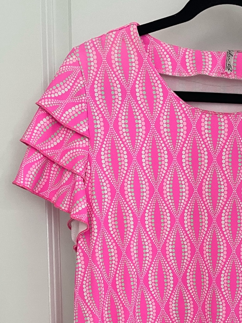 Lulu B UPF50 Cha Cha Sleeve Dress Pink White Print Resortwear Vacation sk16 - Picture 4 of 7